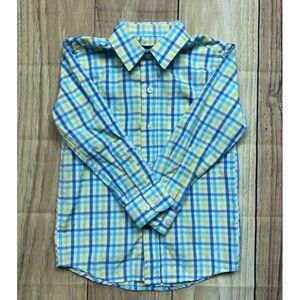 English Laundry Long Sleeve Button Up Yellow & Blue Plaid Youth‎ Size 5